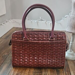Genuine Leather Women's Rich Brown Woven Purse